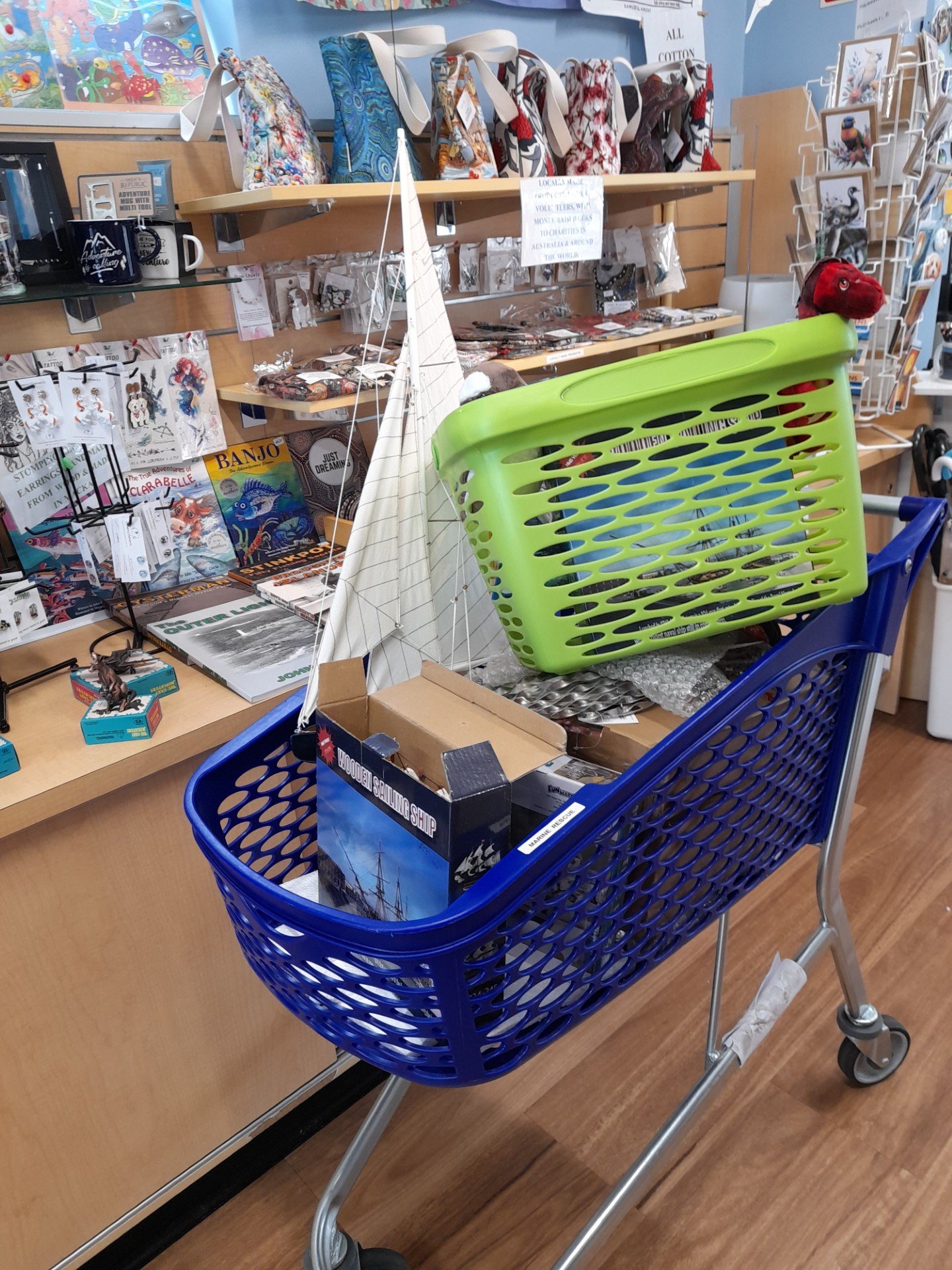 Port Stephens Marine Rescue Gift Shop Receives Donation of Trolley and Handbasket