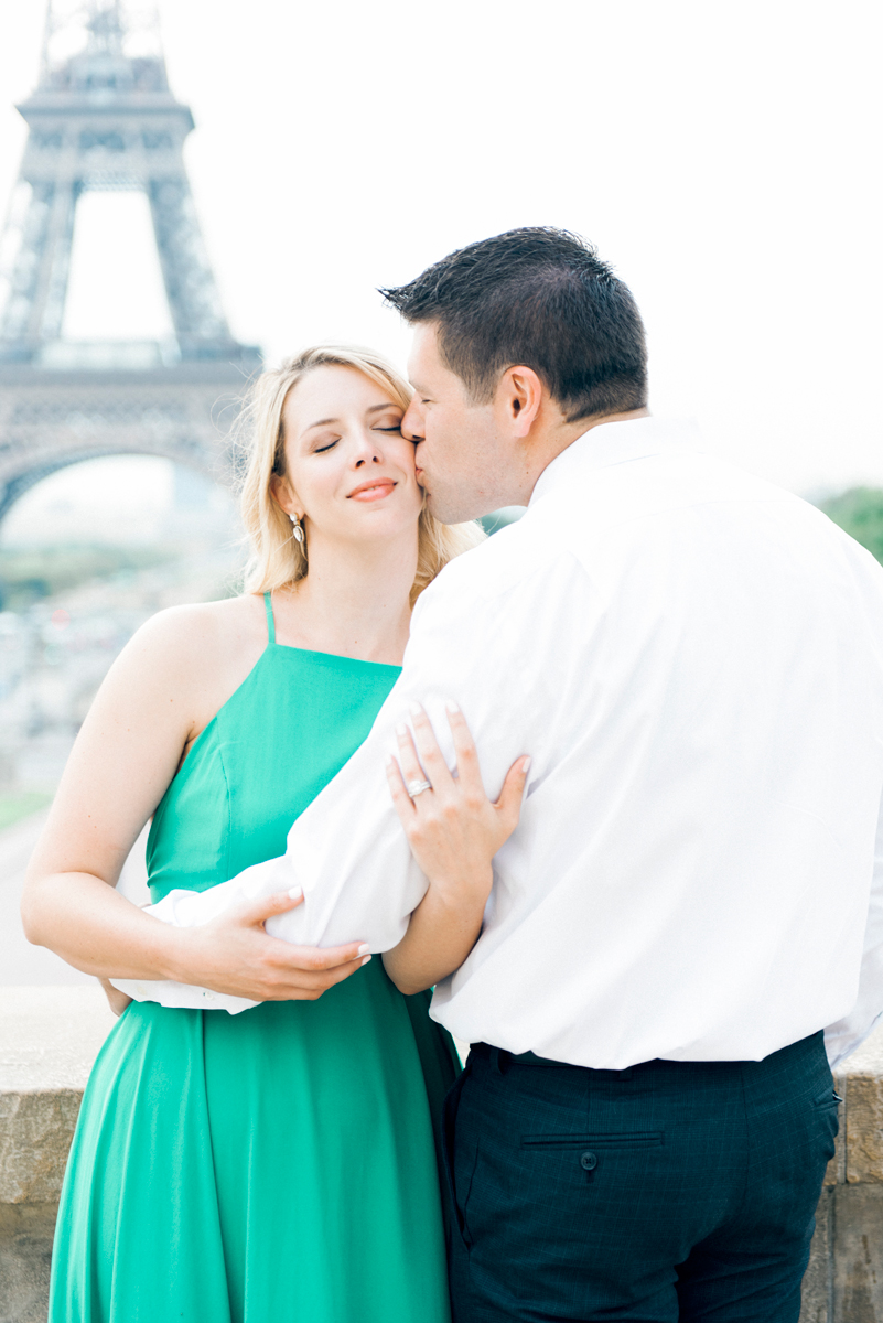 Paris photographer - Jessi and Nick celebrating their one year anniversary at the Eiffel Tower in Paris