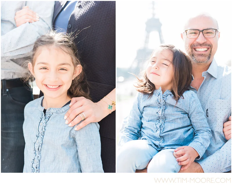 Kam having fun with his daughters during a family photo shoot in Paris 