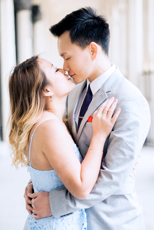 Paris engagement photographer - romantic kiss