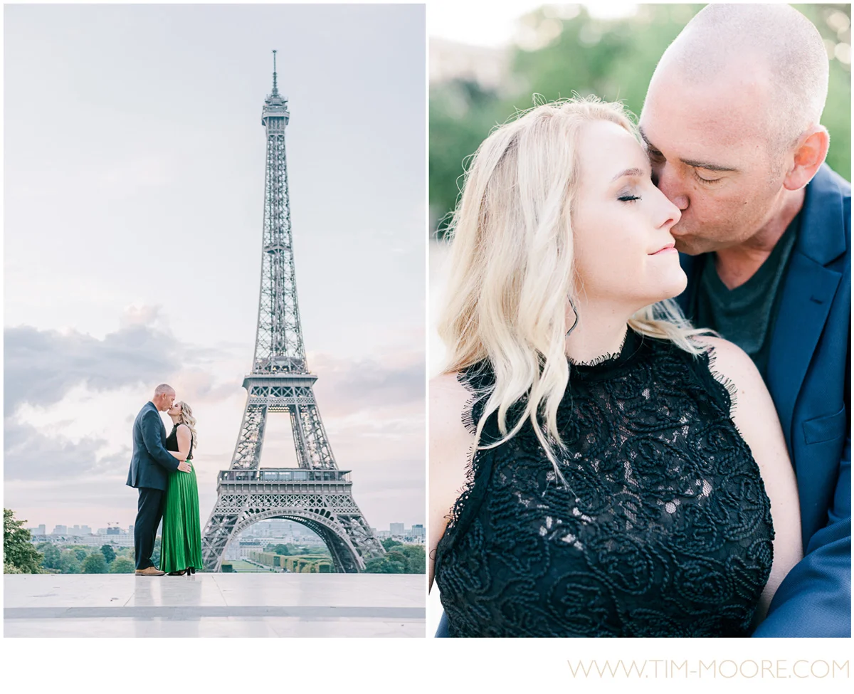 Paris photographer Tim Moore - Our couple of the day deeply in Love during their photo session in Paris around the Eiffel Tower area