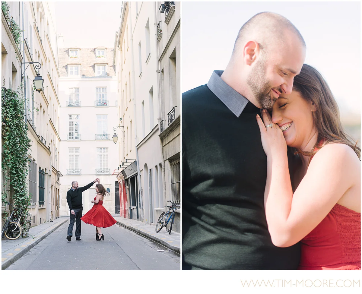 Paris photographer Tim Moore - Our beautiful couple from the United States enjoying some intimate moments in the streets of Paris during their photo shoot