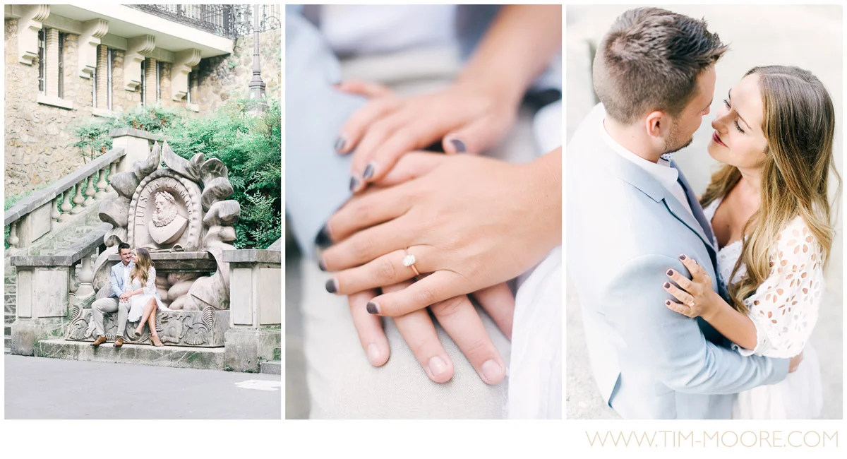Paris Photographer - engagement ring in Paris - Anna and Jonathan in Love in France during their photo session