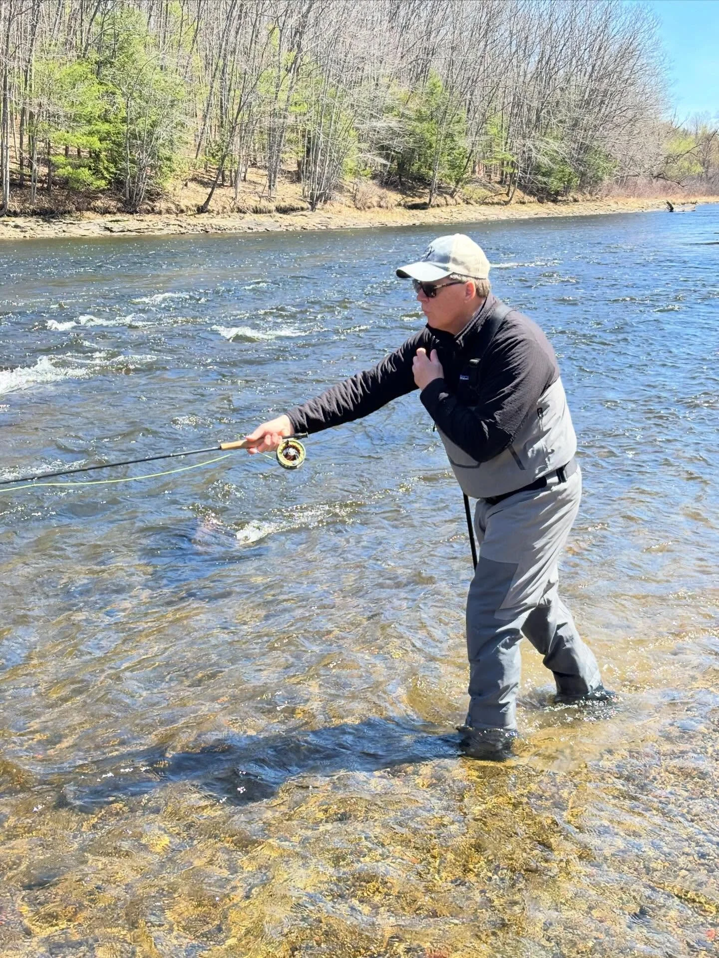 Great day to be on the water as a class room. Worked on all the basic casting skills, presentation, drift and drag. Water safety to include wading and positioning was covered. Looking forward to another day with Geoffery to wrap up 3 days of instruct
