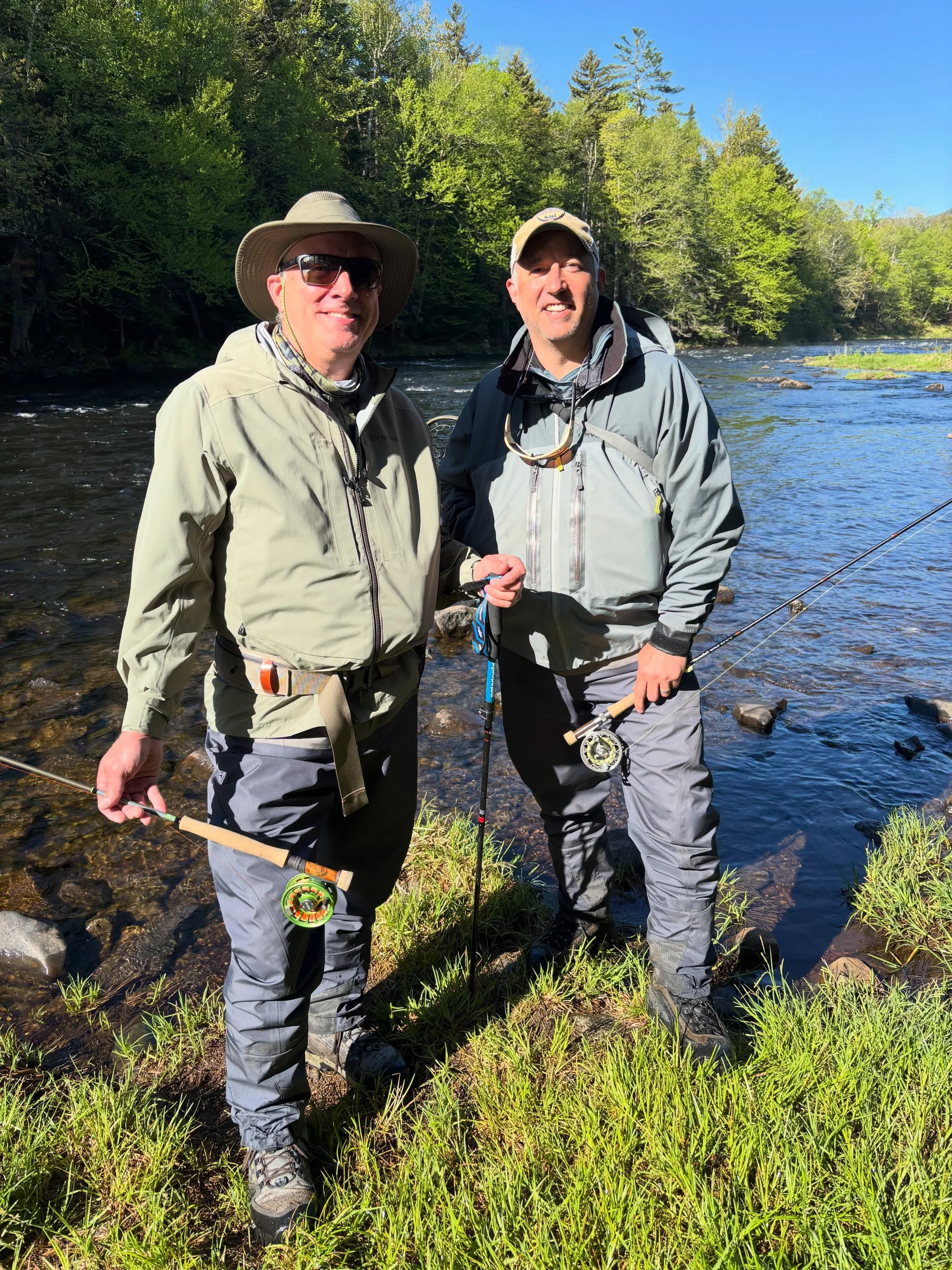 Kevin and Dan came into the area ready to fish, and they cleaned up. They did very well in hard to reach water wading and from the drift boat swinging streamers and dropping dries. In the end, they experienced two Maine fisheries, caught fish, learne