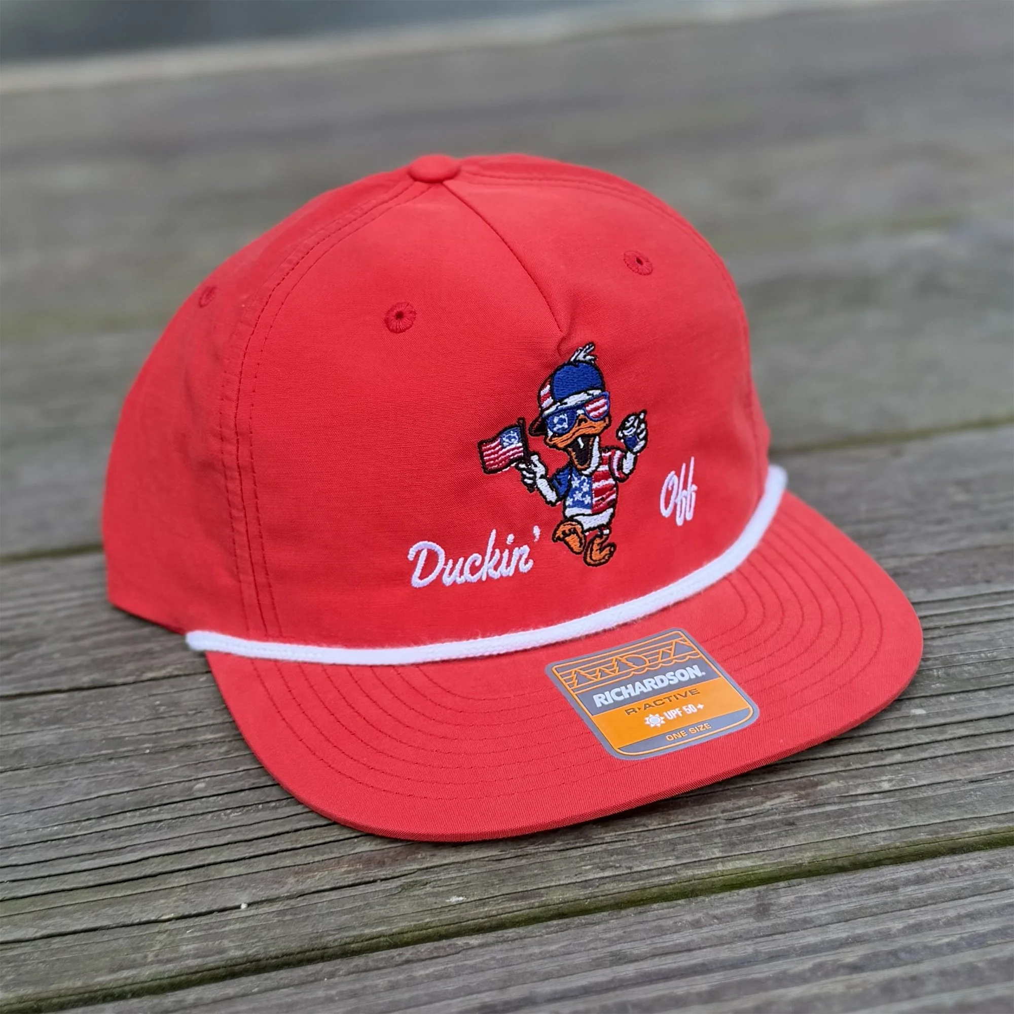 Red Patriotic "Duckin' Off" Rope Hat - Richardson 256