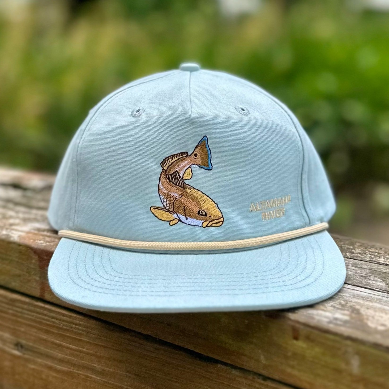 Light Blue Altamaha River Redfish Rope Hat - Altamaha River Trading Company