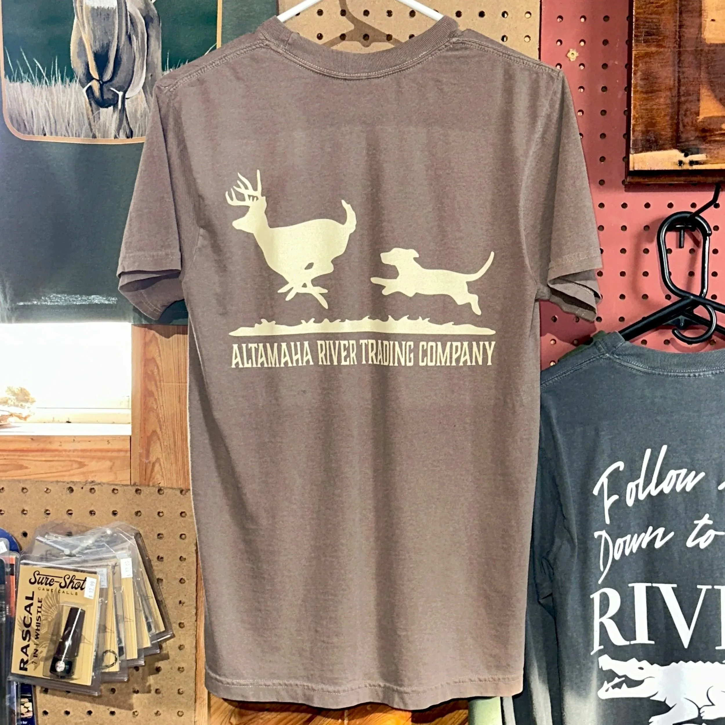 Brown Altamaha River Dog Running Deer T-Shirt