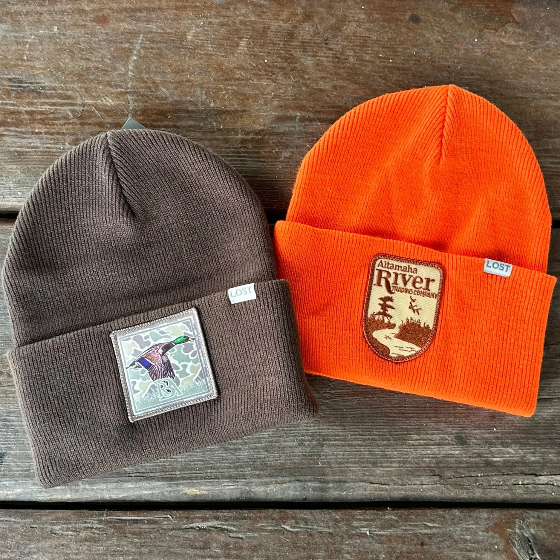 Orange Altamaha River Patch Beanie - Altamaha River Trading Company