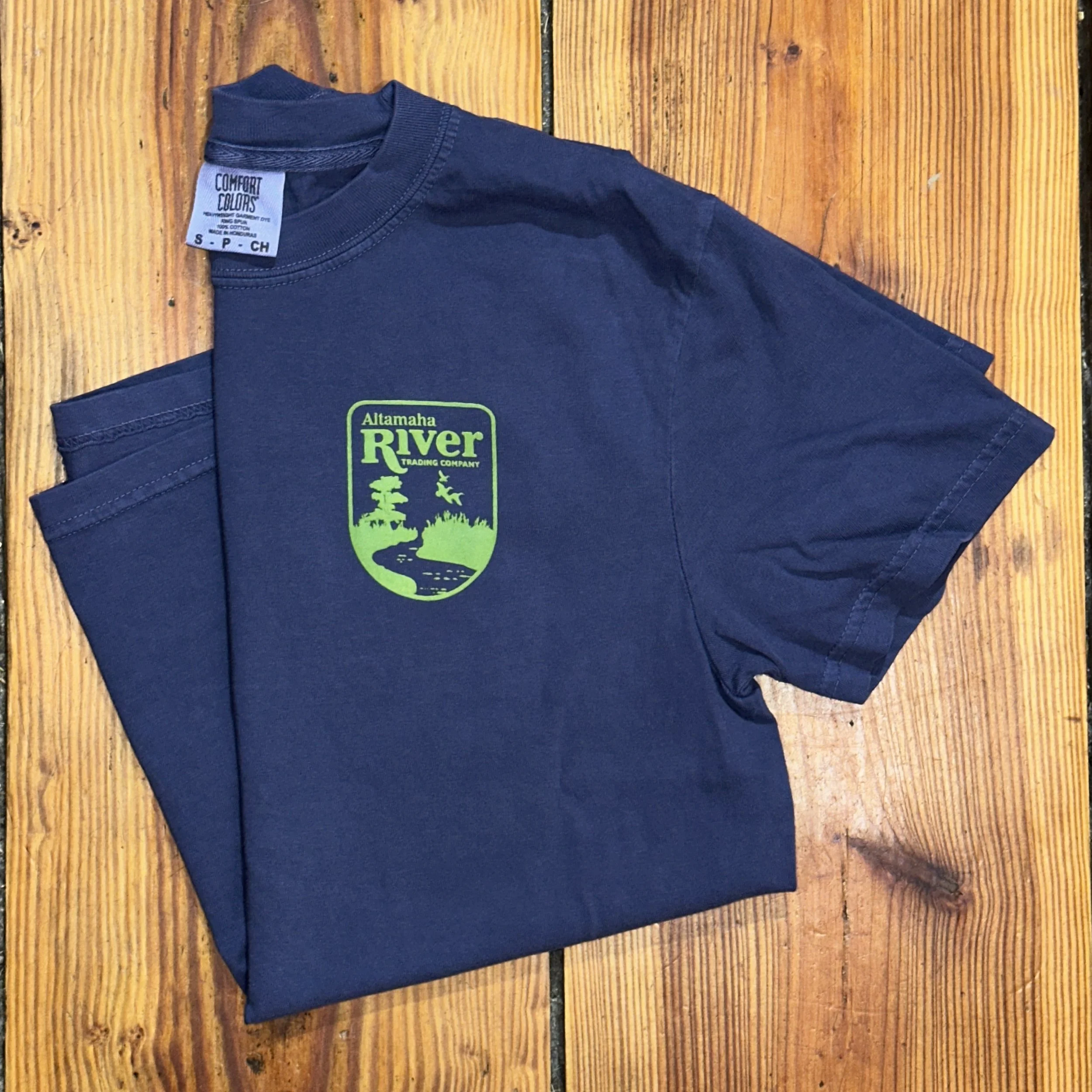 Navy “Duckin’ Off – Back 9 Edition” T-Shirt front view.jpg