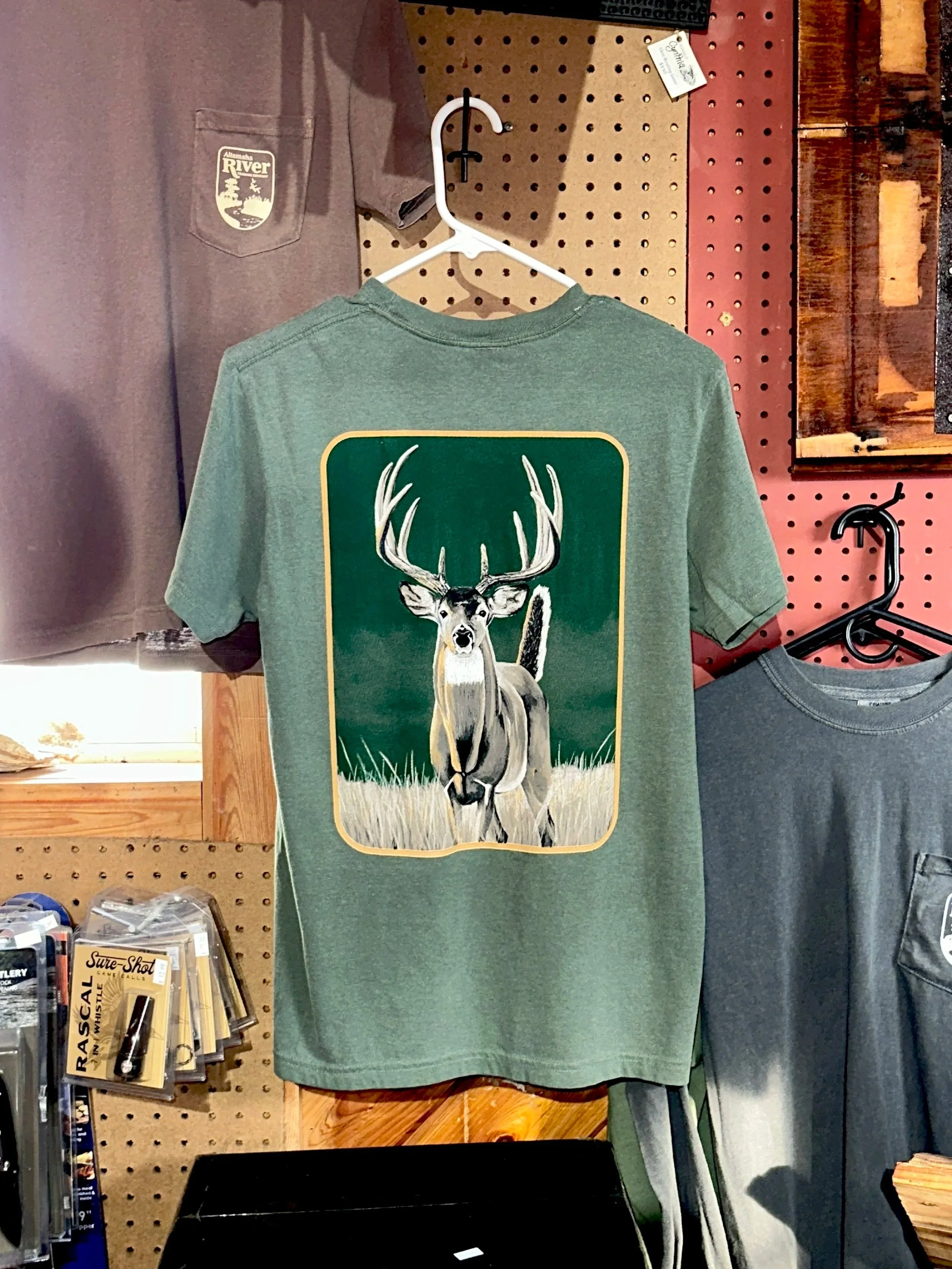 Green Altamaha River Whitetail Deer T-Shirt - Altamaha River Trading Company