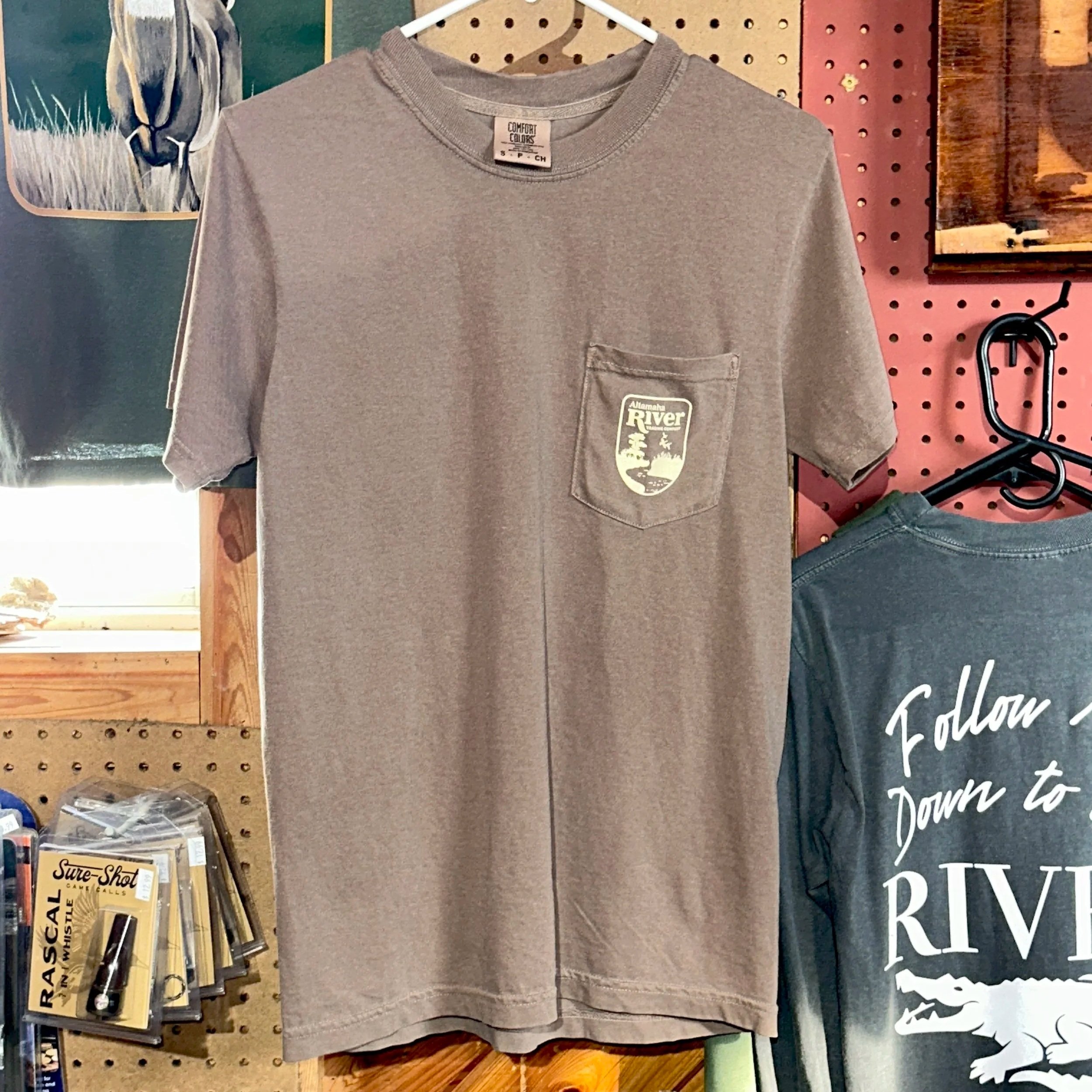 Brown Altamaha River Dog Running Deer Long Sleeve T-Shirt - Altamaha River Trading Company