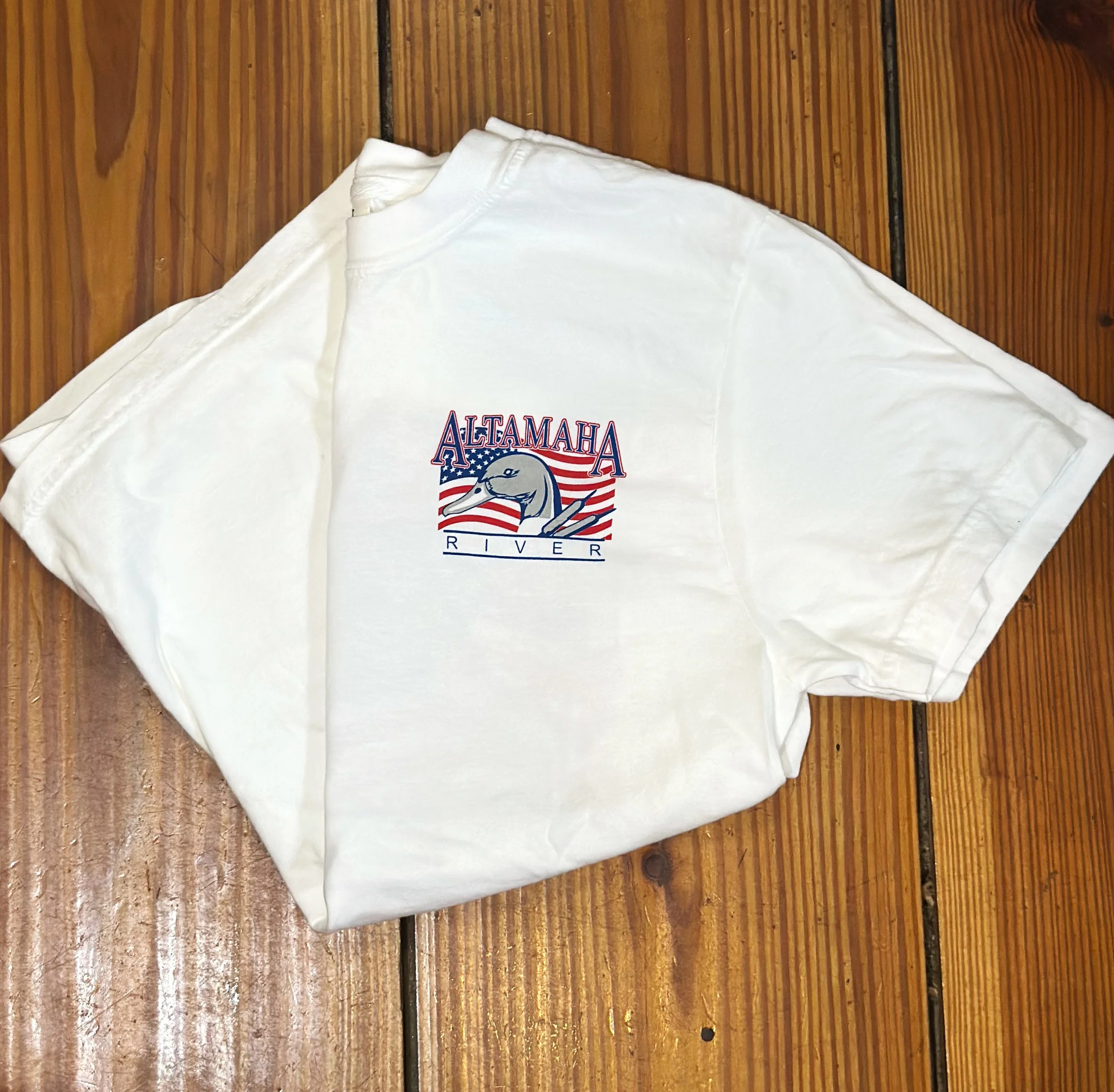 Altamaha River American Pintail T Shirt - Altamaha River American Flag Pintail Duck Adult Tshirt - Altamaha River Trading Company duck hunting