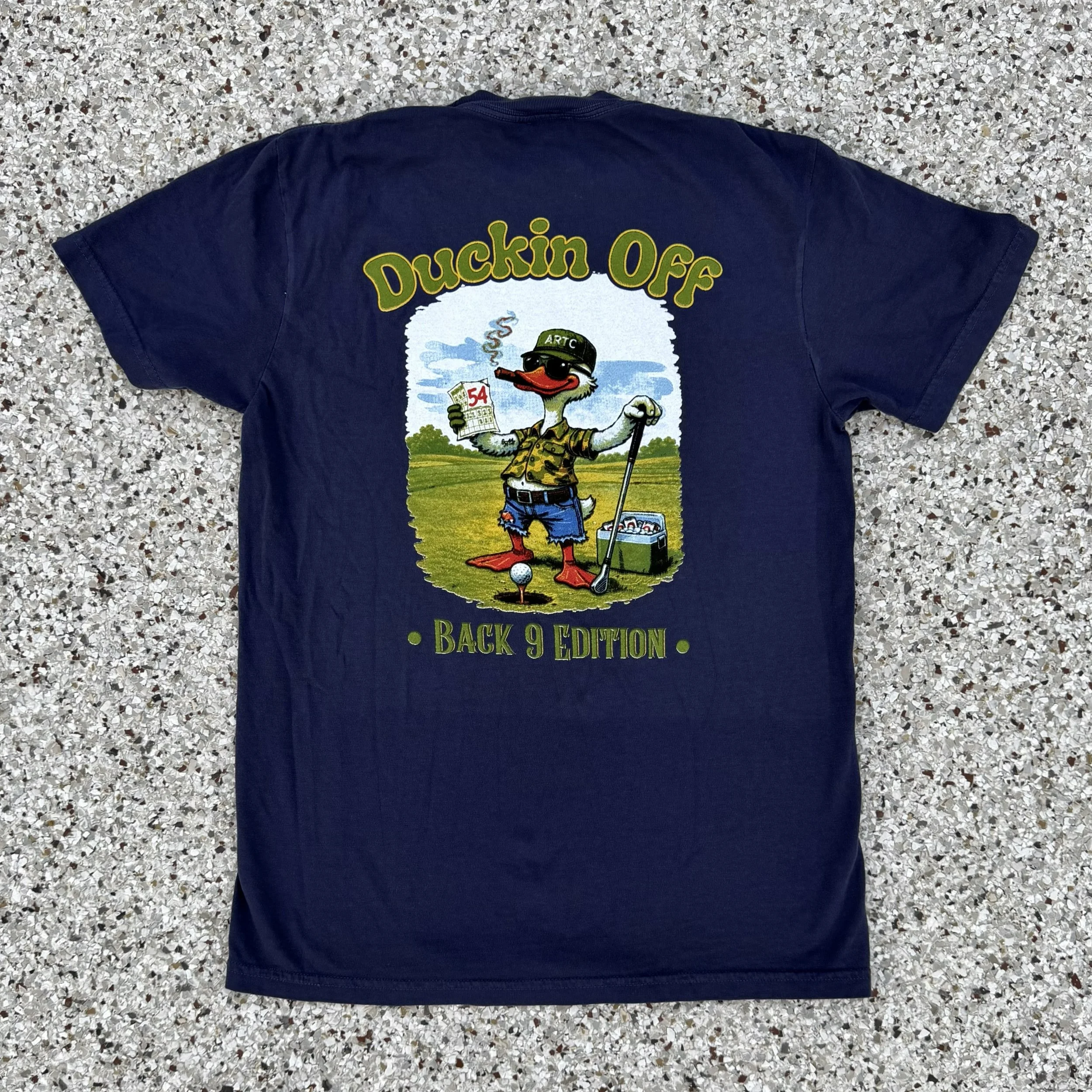 Navy “Duckin’ Off – Back 9 Edition” T-Shirt - Altamaha River Trading Company