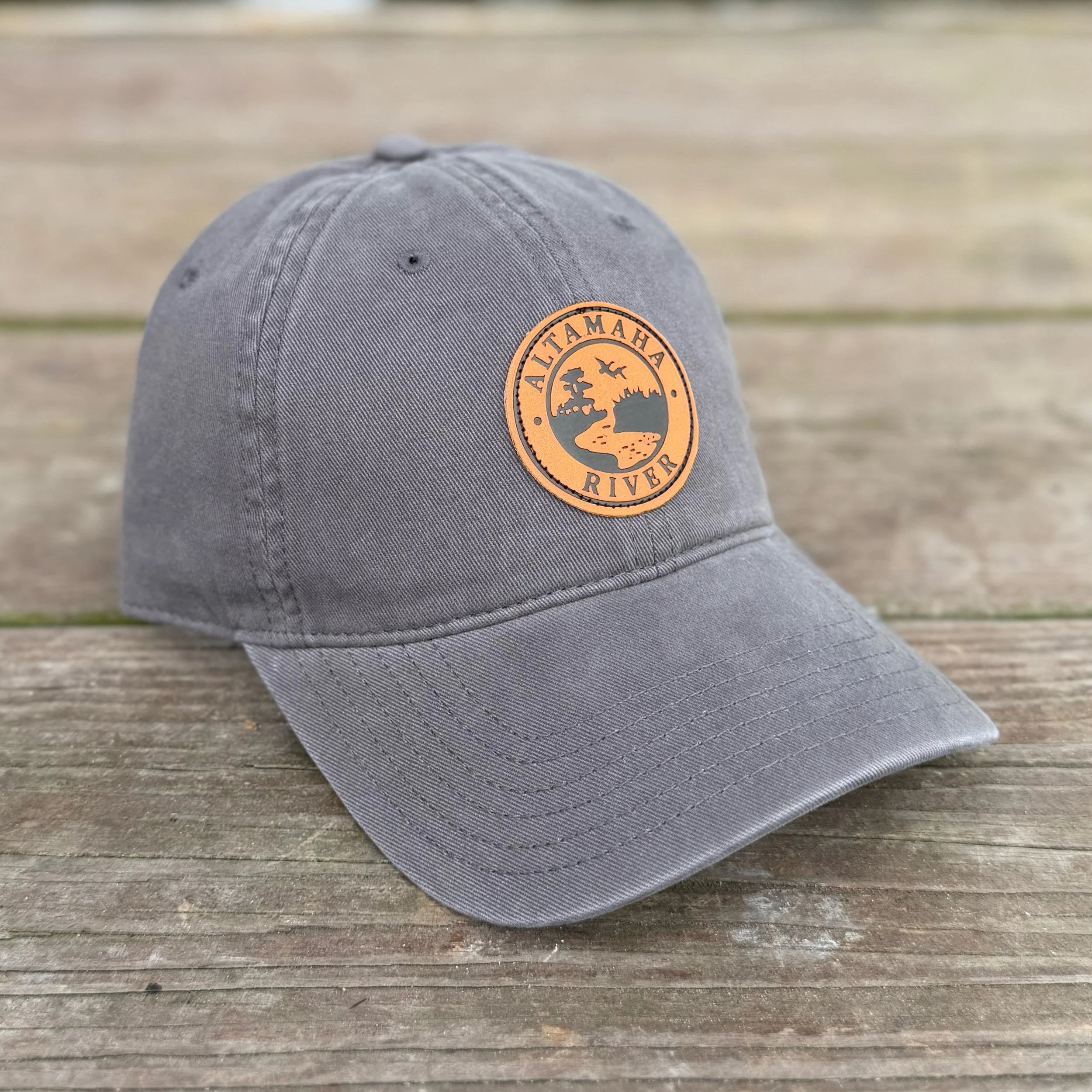 Charcoal Altamaha River Leather Patch Hat – Richardson 326