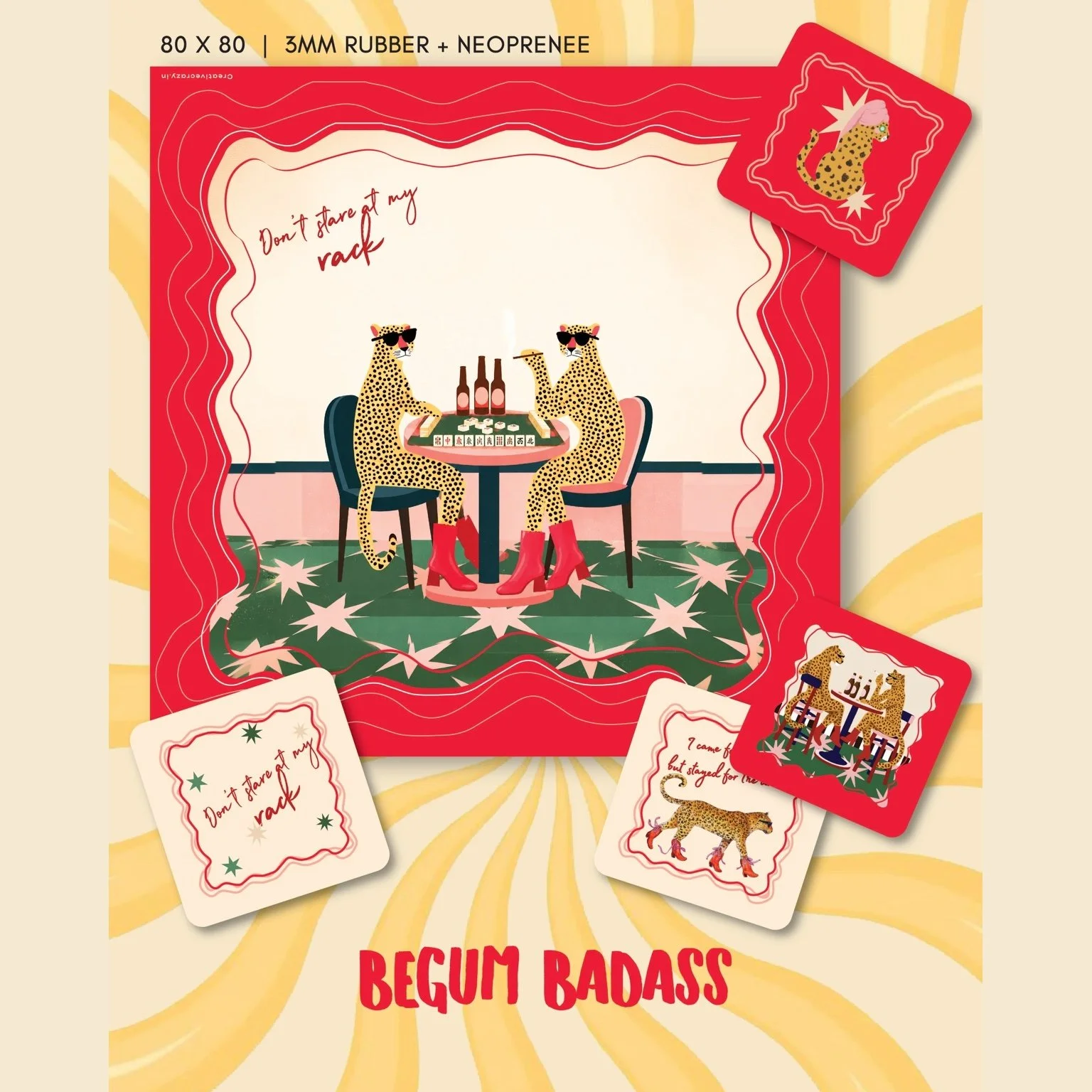 Begum Badass Coasters - Set of 4