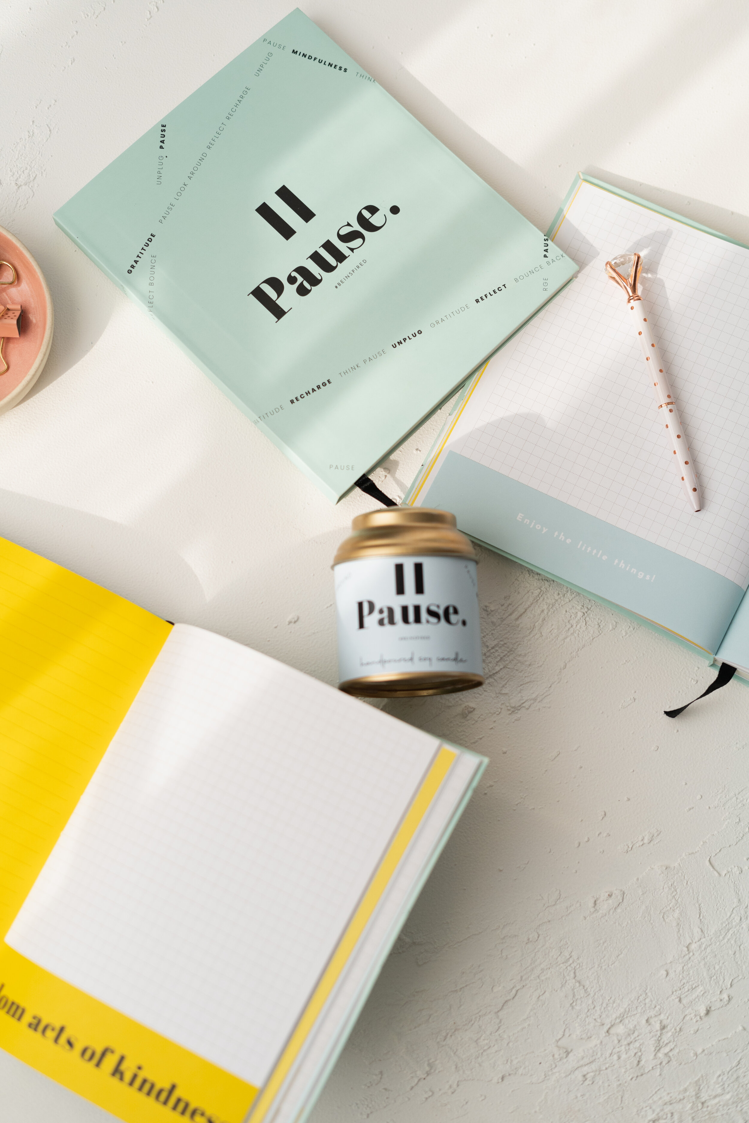 Pause Journal + Candle combo