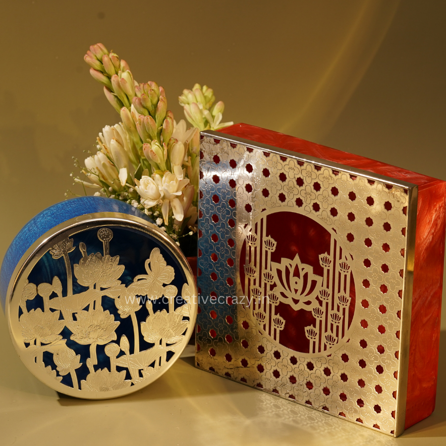 Lotus Accents Resin Boxes