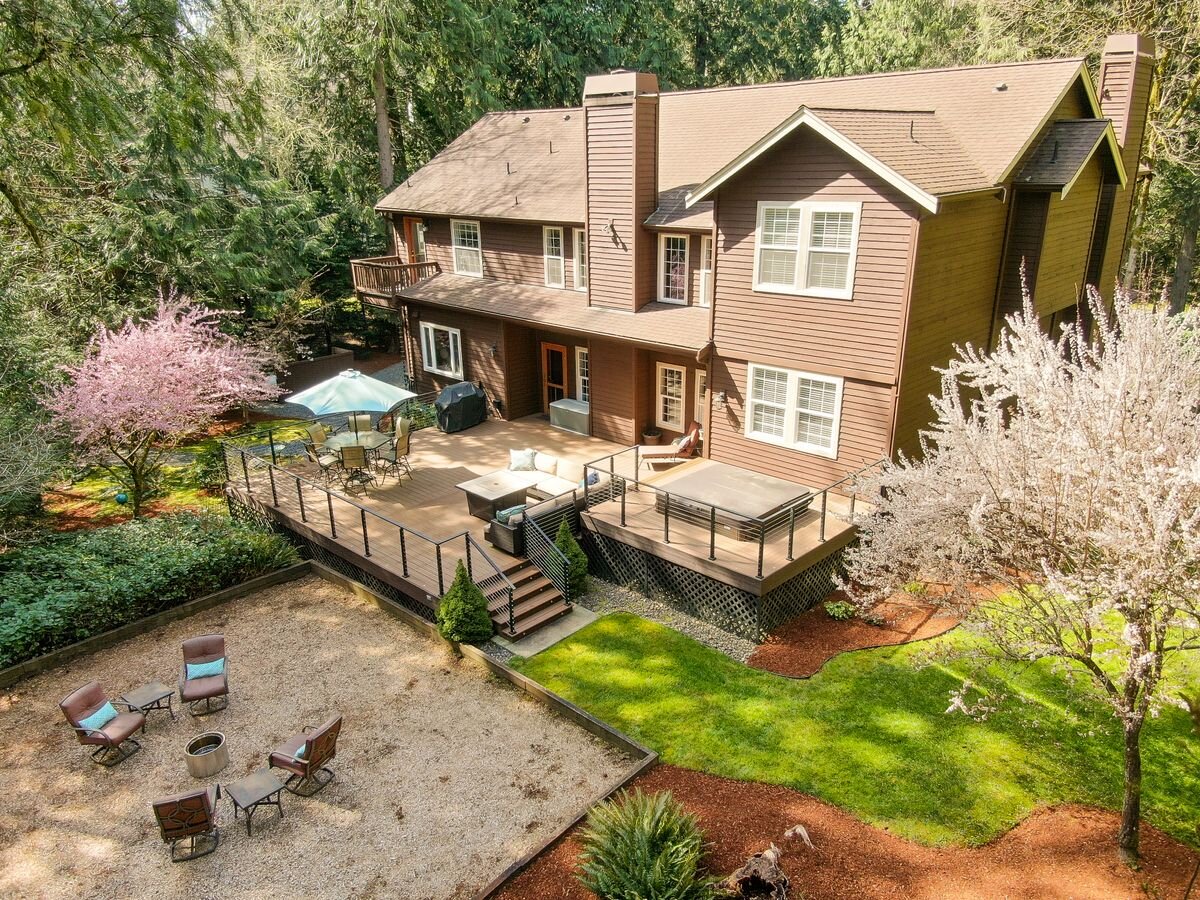  The backyard landscape was remodeled in 2017 with 400 square feet of new decking. The play set was removed from what is now the firepit area but it is level and ready for own personal touches—a raised vegetable garden? a climbing wall? a gazebo? It'