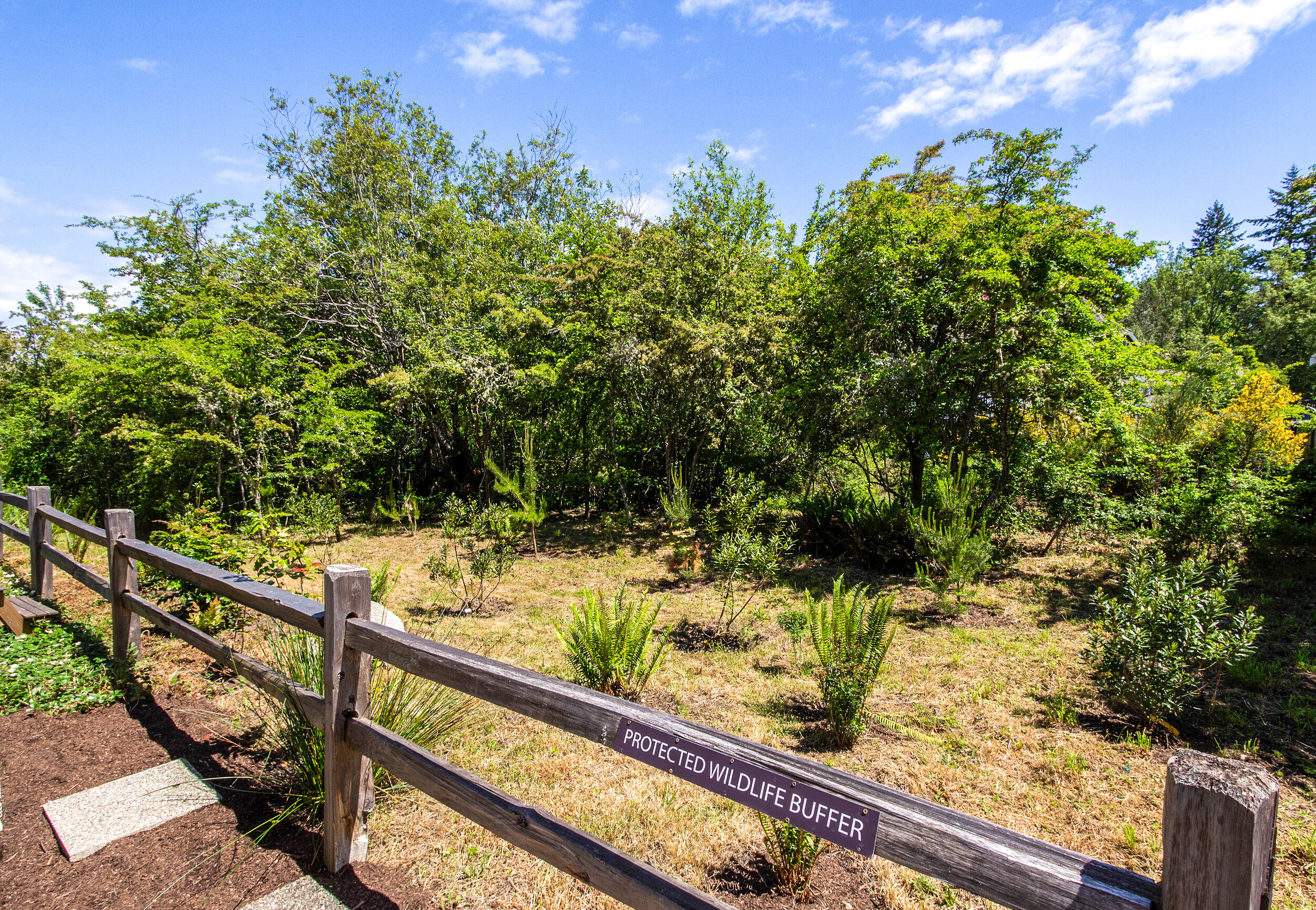 Revel in the abundant nature surrounding the home, as protected wildlife land flocks the side and rear of the property. 