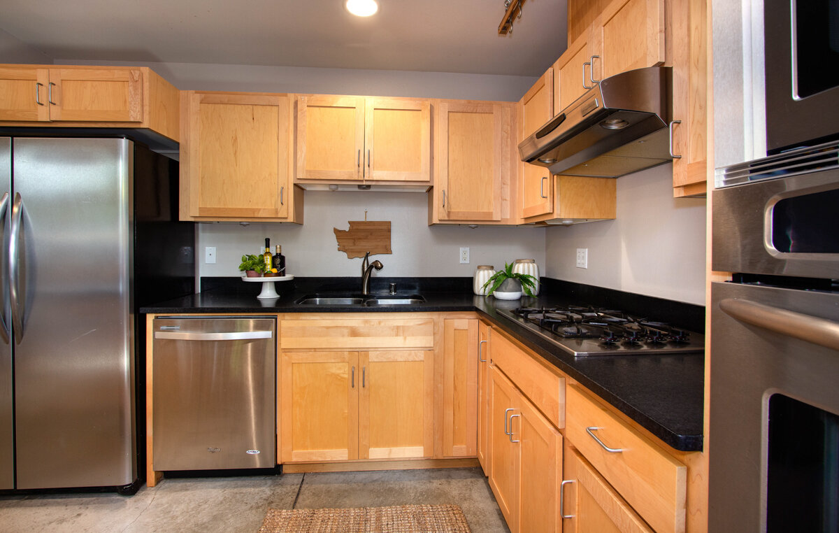 Outfitted with every modern convenience, this kitchen will make any chef's heart sing!