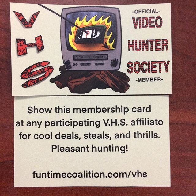 Video Hunters, come to the show tonight and grab your club card and find out what free stuff it affords you this month. 9pm at the Limelight (not the PFC this time). We&rsquo;ll be watching a real wild flick all the way through, sourced by our pal @r