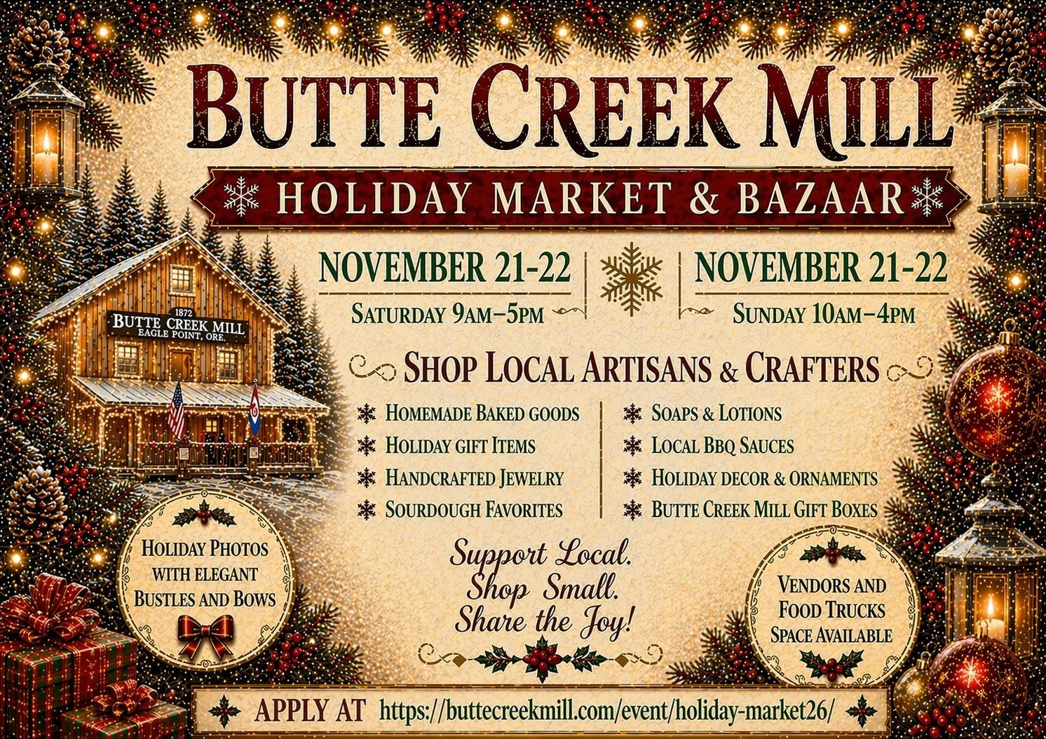 Butte Creek Mill Holiday Market &amp; Bazaar