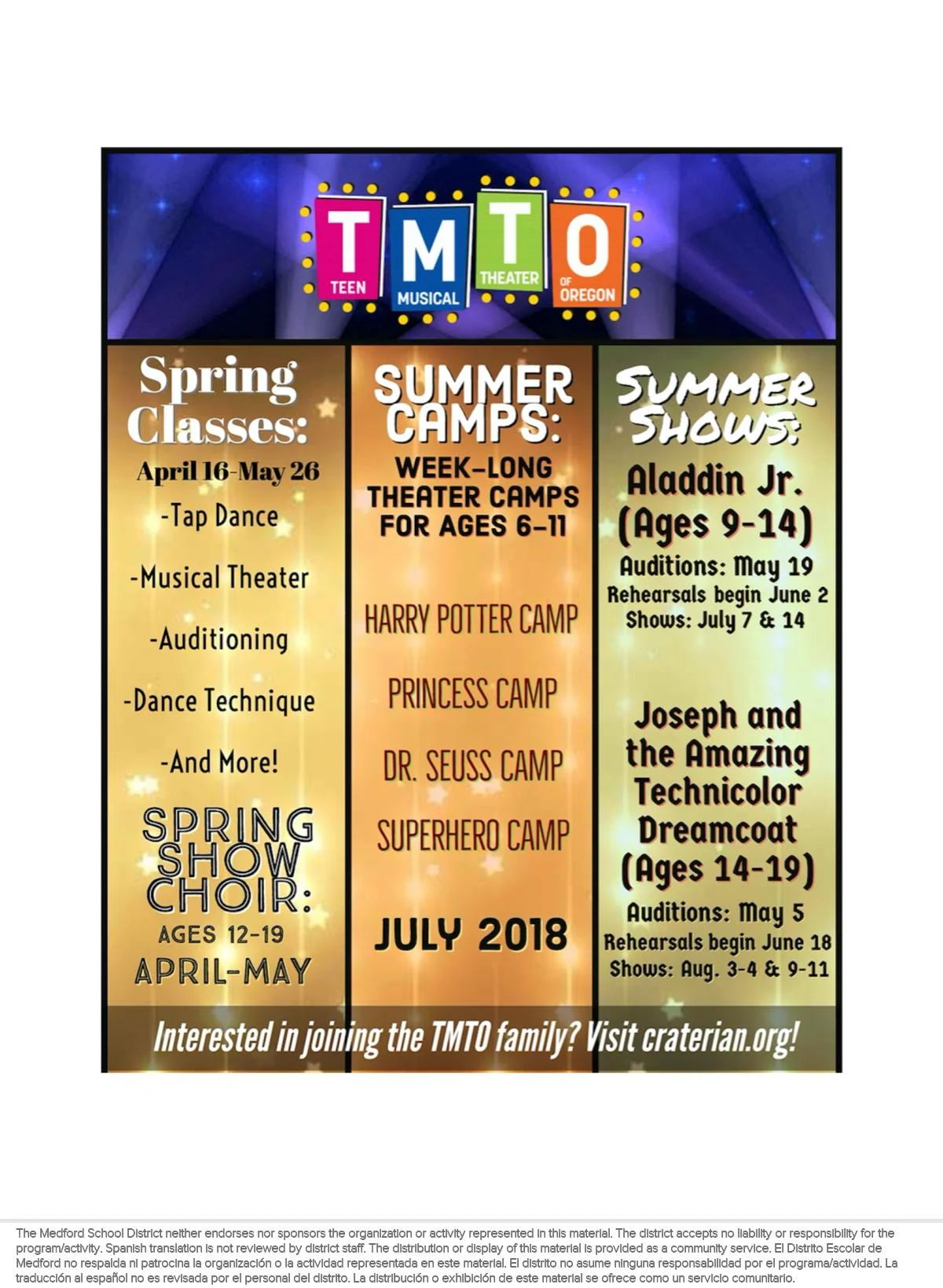 TEEN MUSICAL THEATER CAMPS OF OREGON