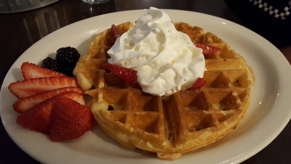 Waffles and Fruit at Wolf Creek Tavern