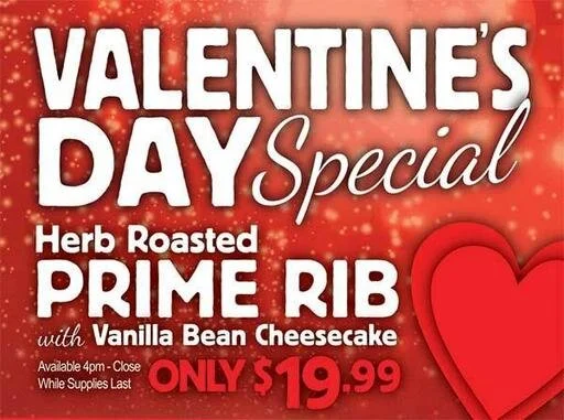 VALENTINE'S DAY SPECIAL at TAPROCK NORTHWEST GRILL