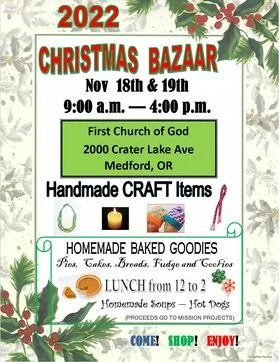 MEDFORD FIRST CHURCH OF GOD CHRISTMAS BAZAAR