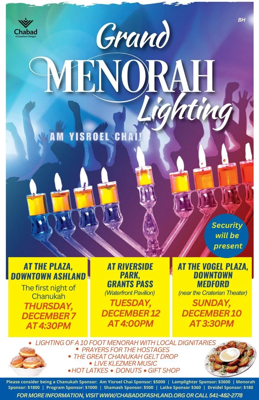 Ashland Menorah Lighting and Chanukah Gelt Drop