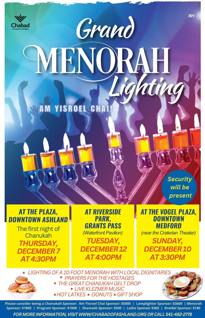 GRANTS PASS MENORAH LIGHTING AND CHANUKAH CELEBRATION