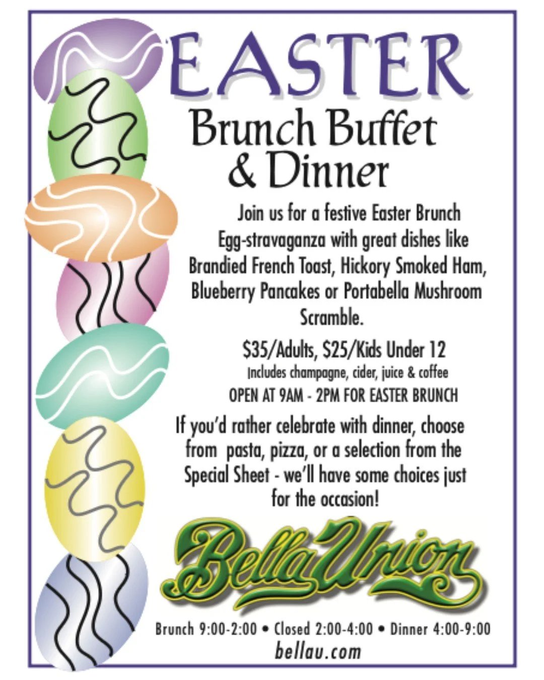 Bella Union Easter Brunch