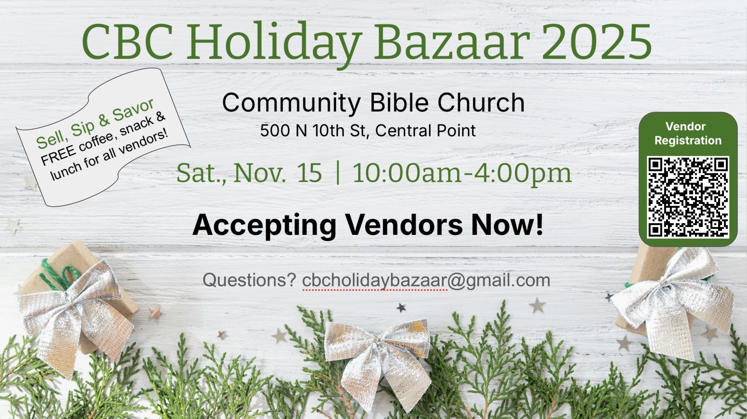 Community Bible Church Holiday Bazaar