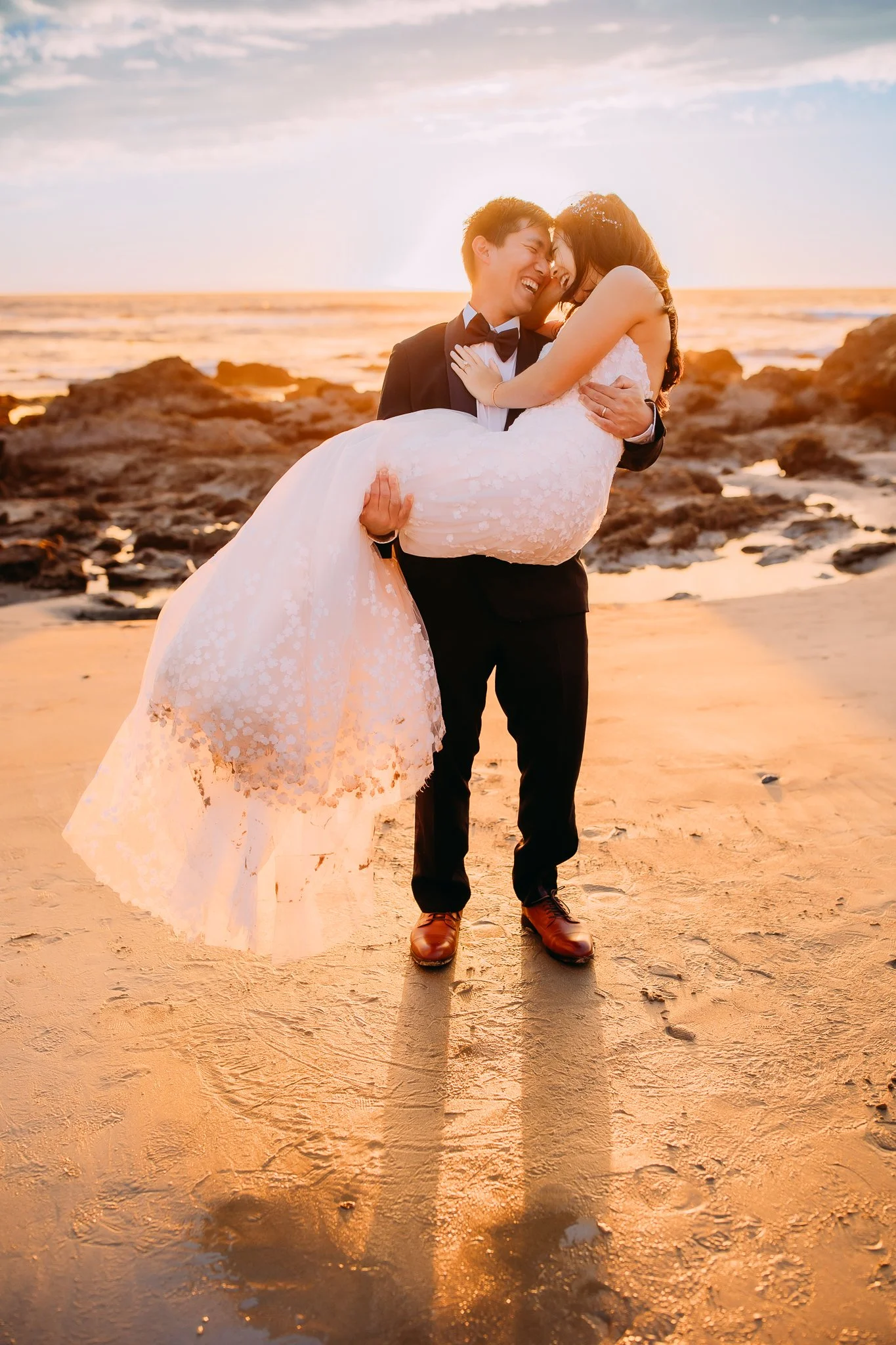 Sunset anniversary session on the beach in Newport Beach, Orange County