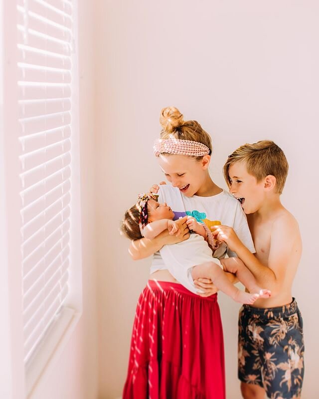 They don&rsquo;t let her cry&mdash;ever. The minute she begins to fuss they are there. If unable to console her Pierce always yells to me, &ldquo;Mom, I think she wants to be feeded!&rdquo; (I do feel like a human cow some days. 😆 🐮) She starting s