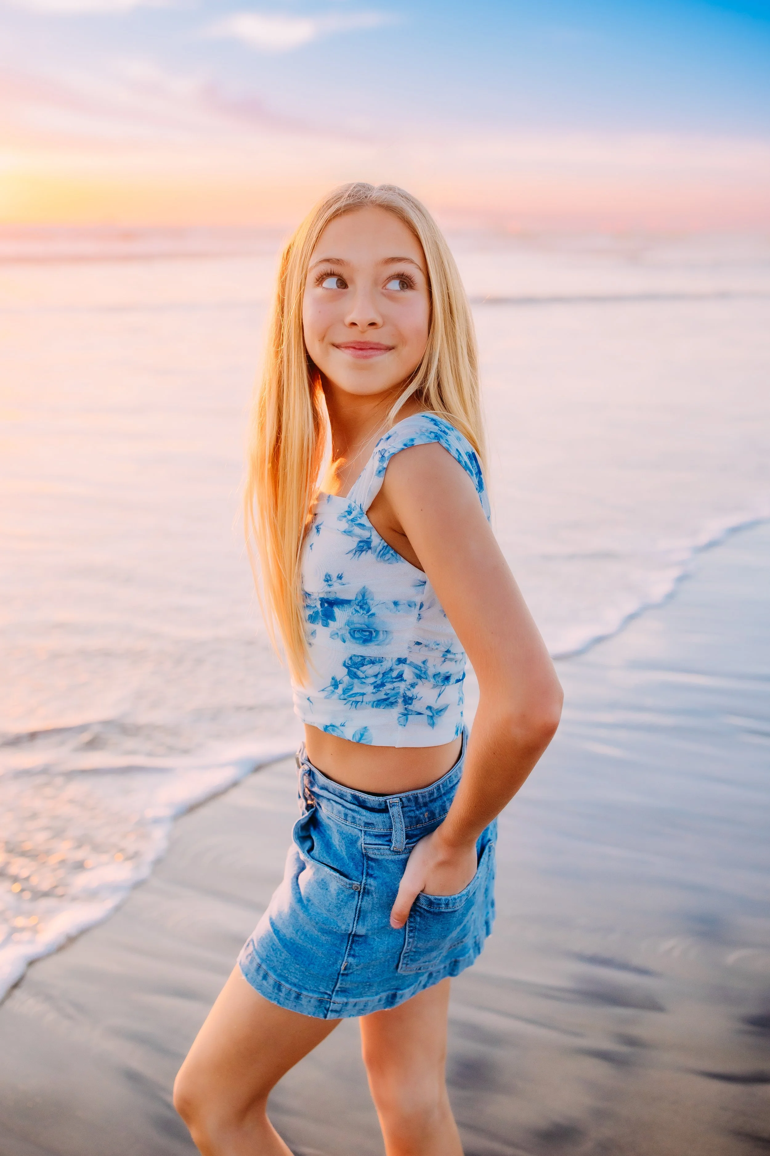 natural portrait of a teenage girl during a Newport Beach birthday session