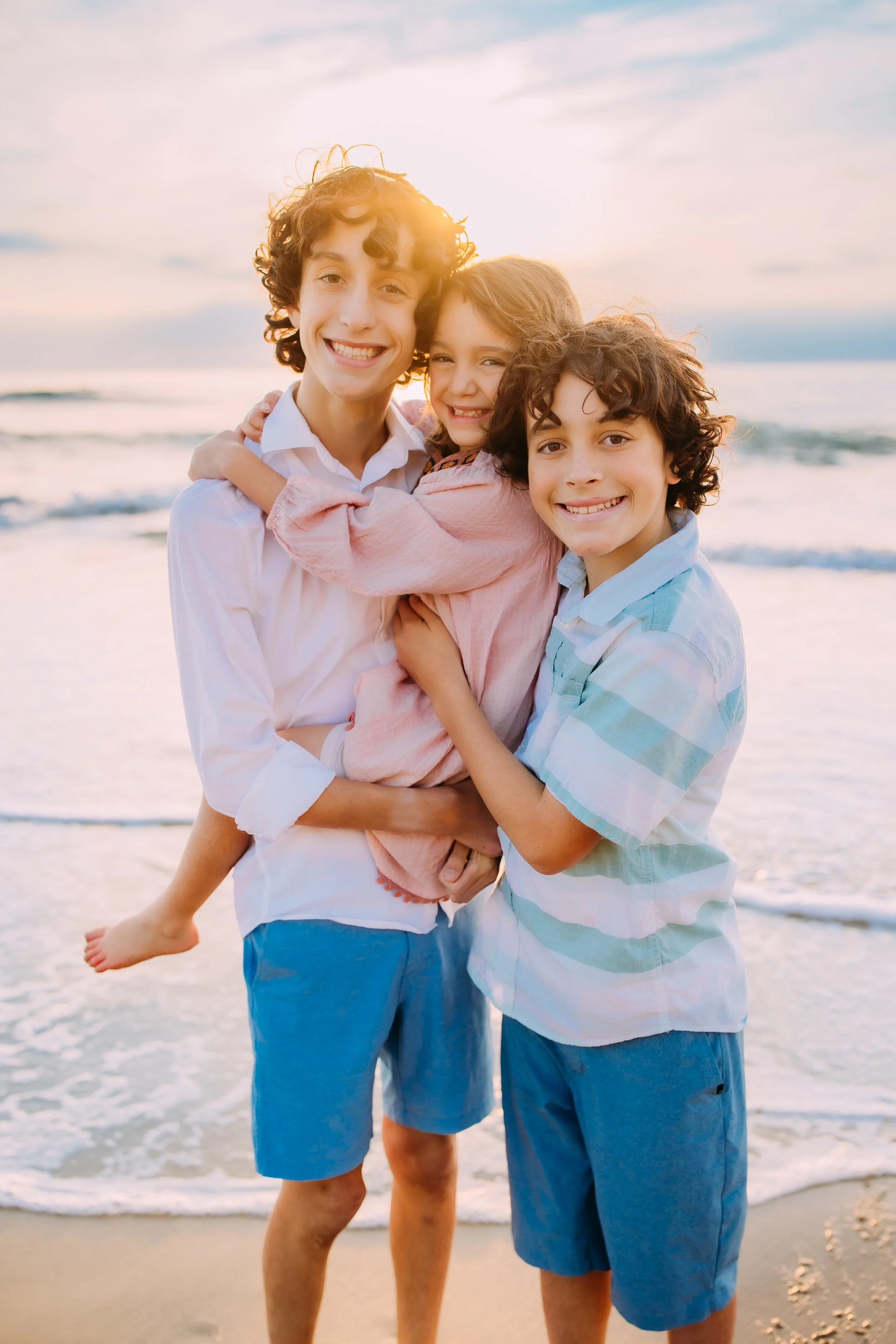 family photo session in Newport Beach in Orange County, California during sunset