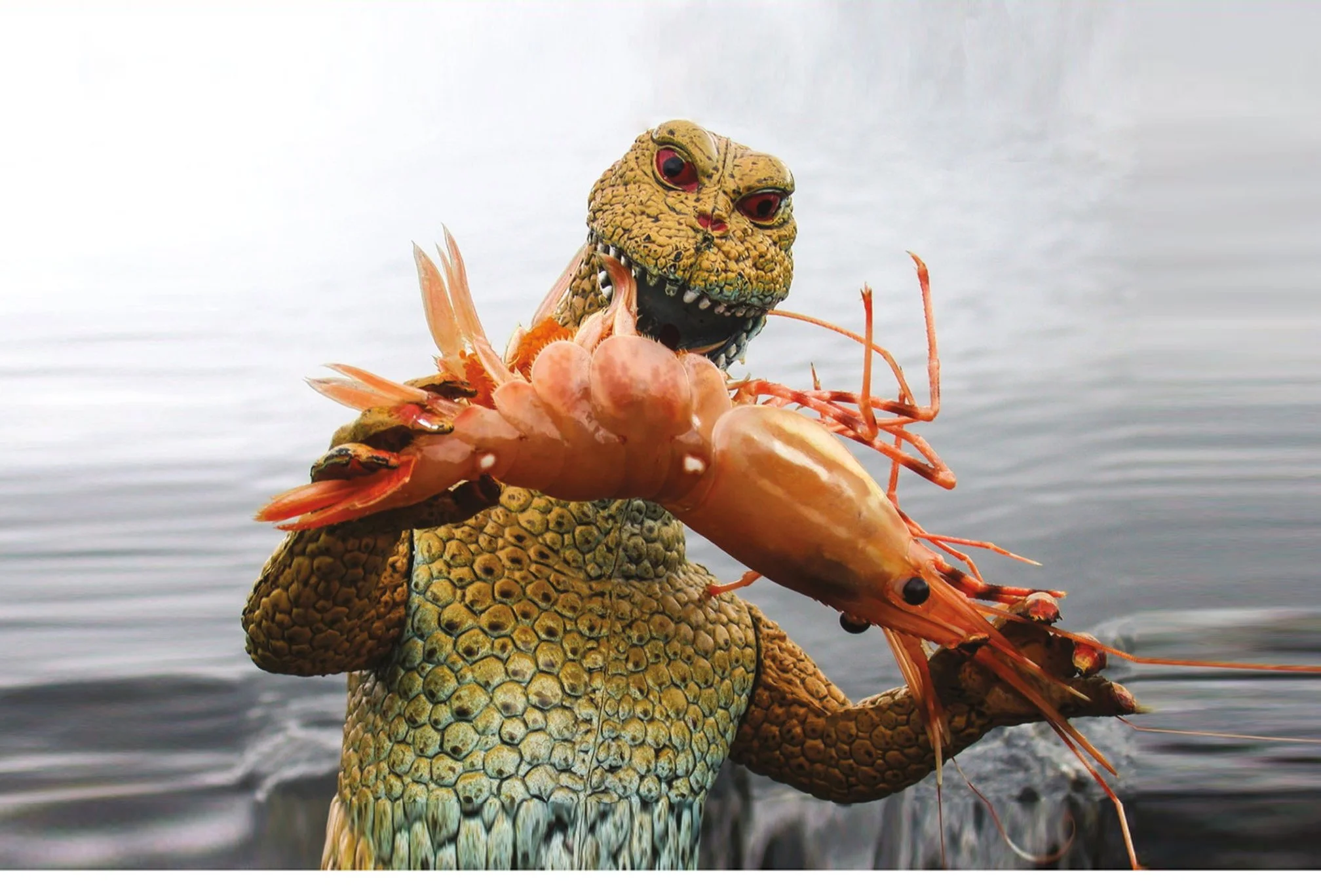 Shrimpzilla Greeting Card by Shrimp Whisperer AK
