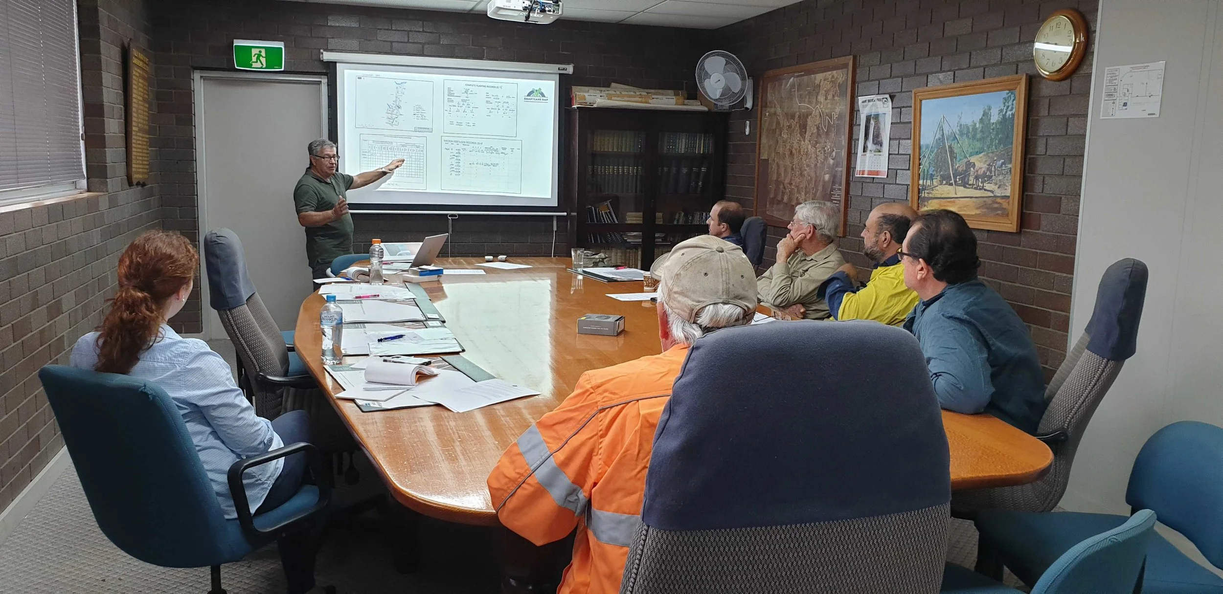 Tully Smartcane BMP Facilitator, Nick Stipis, describing the record-keeping templates available through the CANEGROWERS Tully Office.