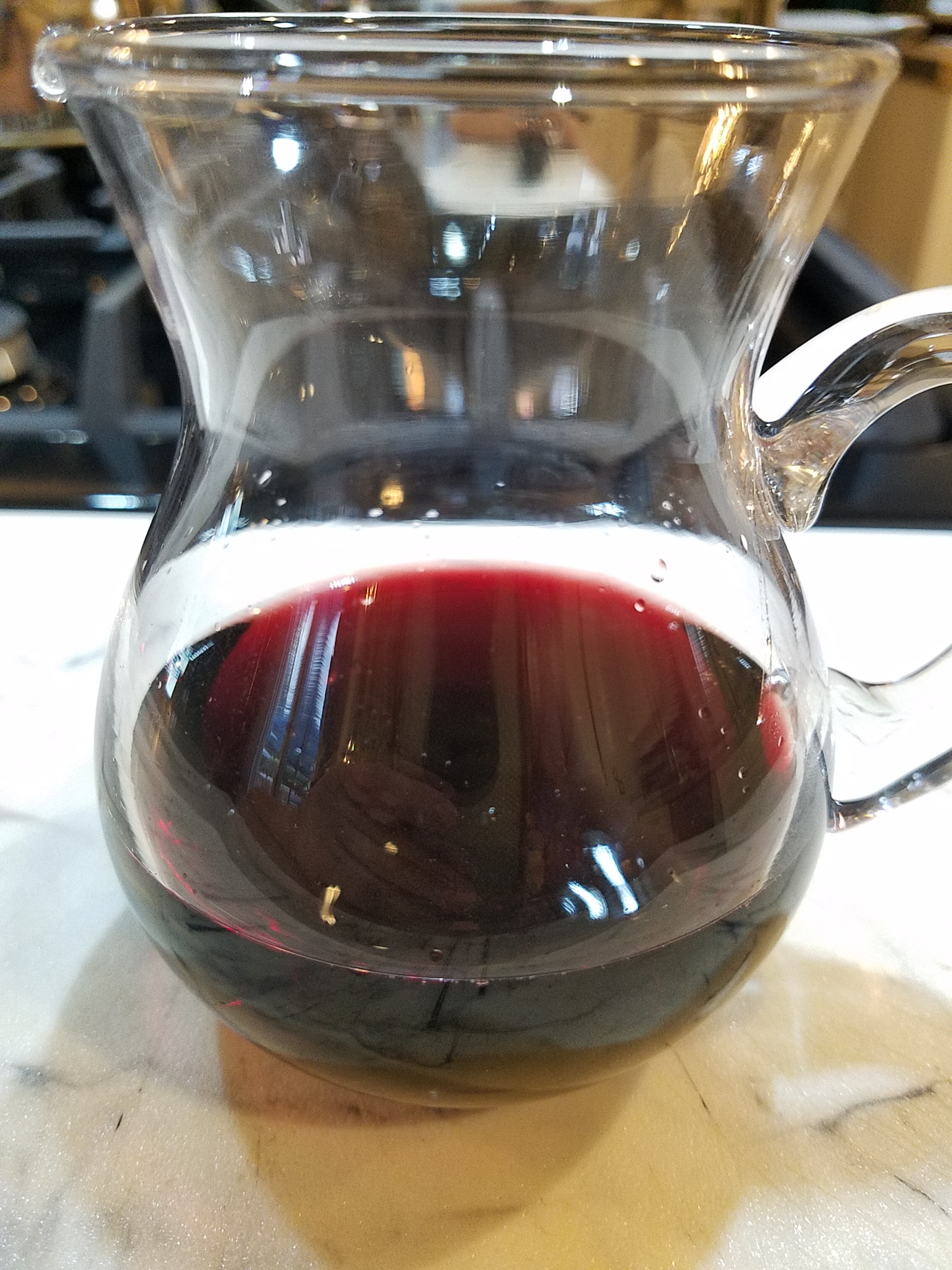 Red wine and balsamic vinegar reduction creative and colorful Italian