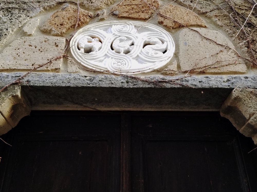 Detail above a door in Civita