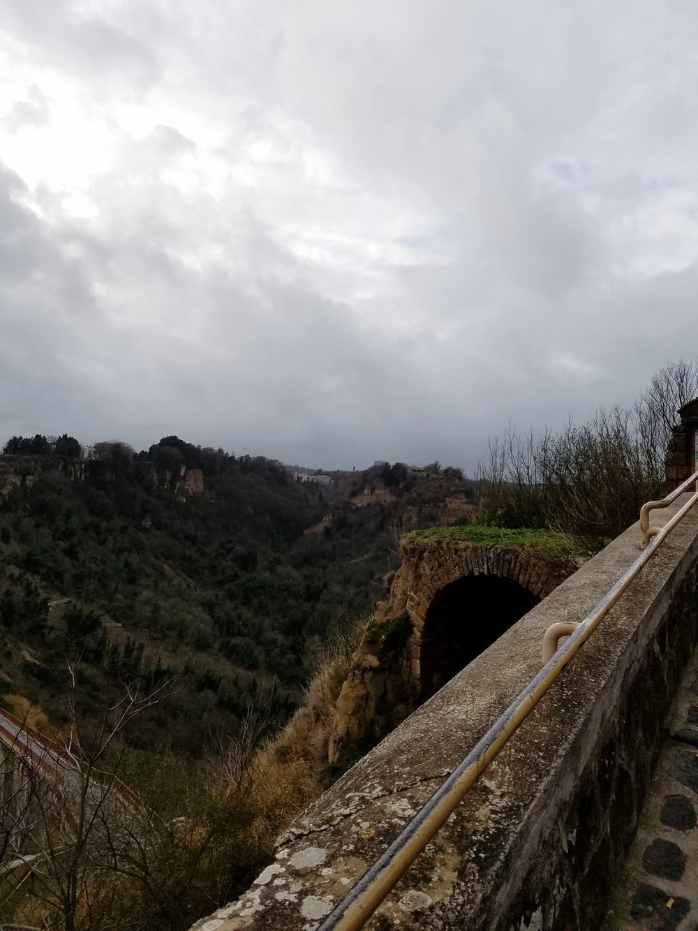 Almost to the top of the bridge into Civita