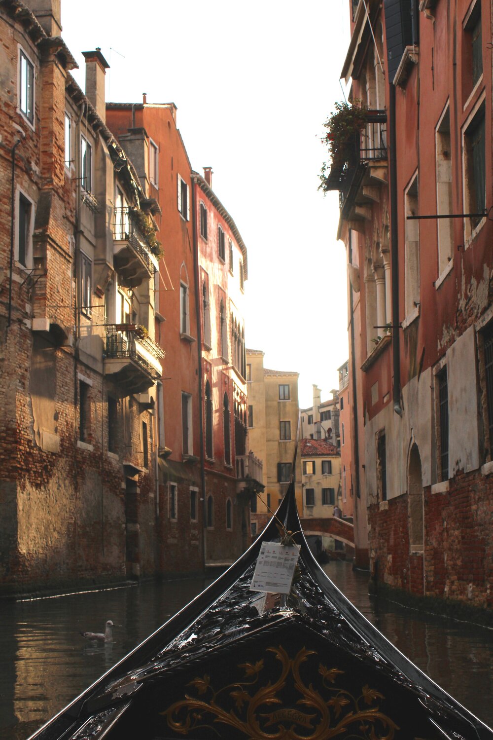 Gondola ride through a Venetian canal
