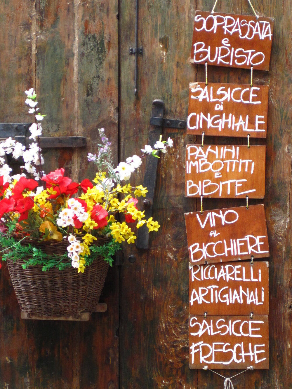 Shop signs in Arezzo, Italy