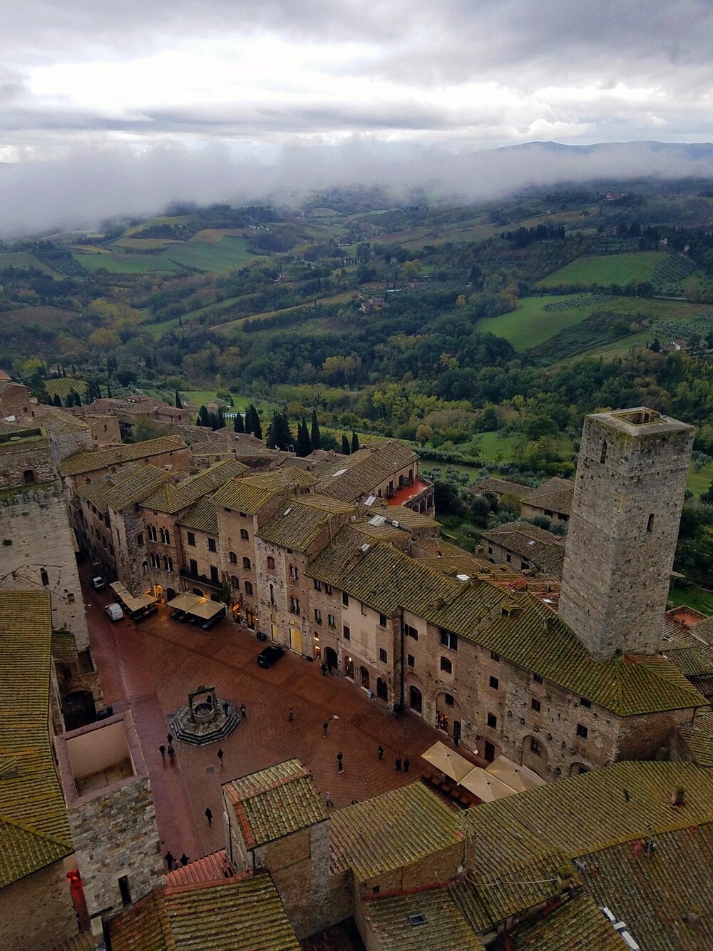 View of Piazza della Cisterna from the tower