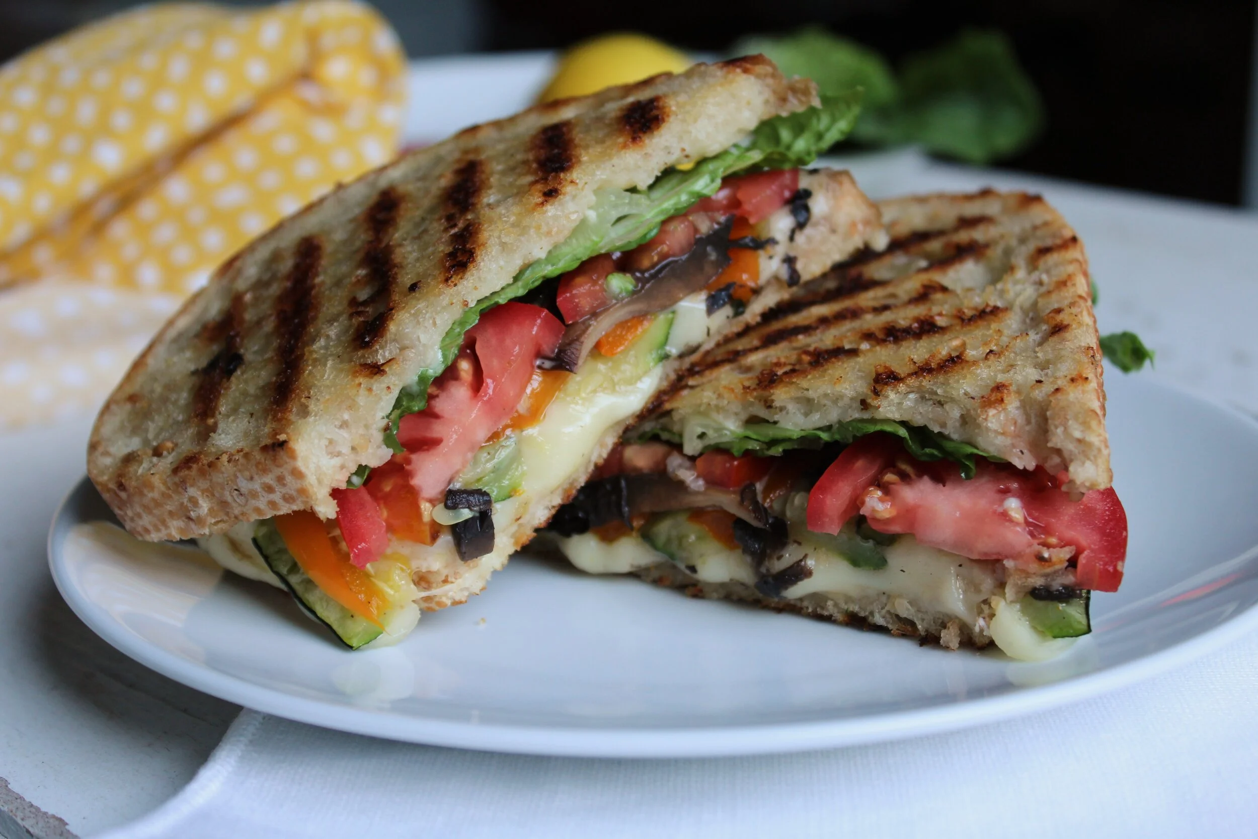 Roasted Vegetable Panino with Garlic Mayonnaise 