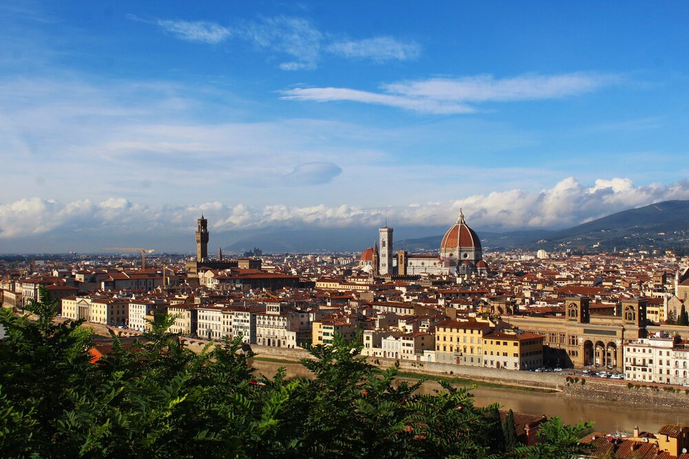 A perfect day in Florence, Italy - View from Piazzale Michelangelo