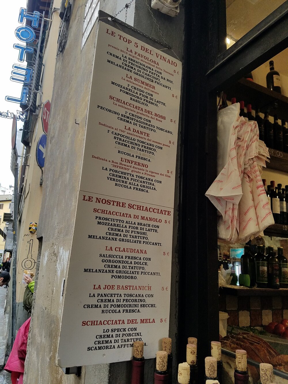 All'antico Vinaio's menu